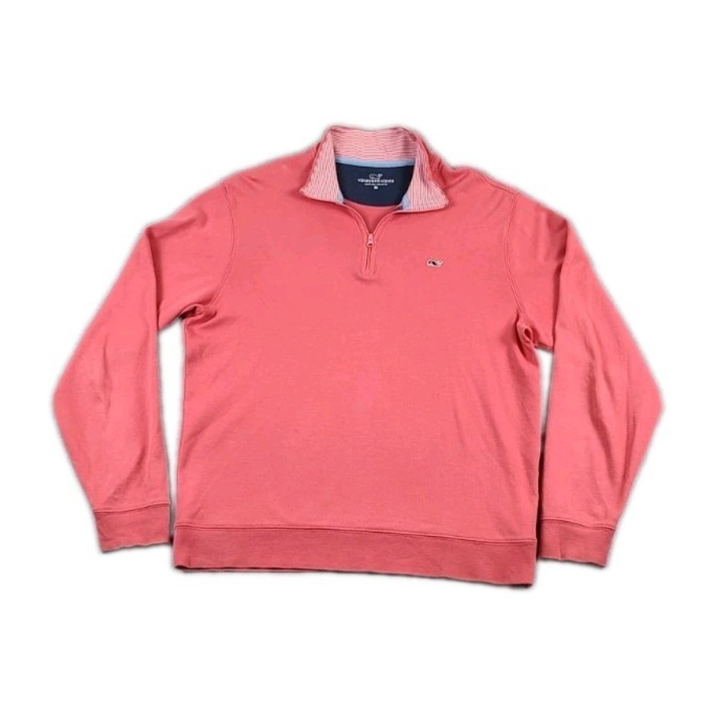 Vineyard Vines Golf Casual 1/4 Pullover Mens Medium Coral Pink Style No 1K0336